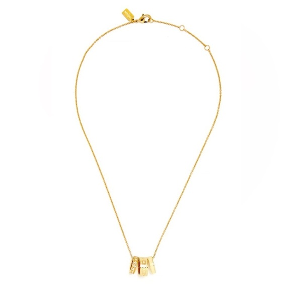 COACH “C” Signature Crystal Rondelle x3 Charms w/COACH Necklace, Authentic, EUC - Picture 10 of 11